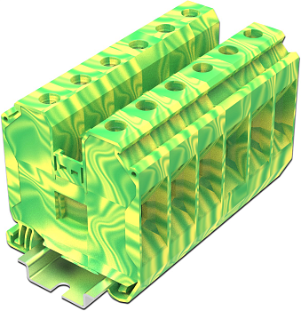 Клемма на DIN-рейку винт. 35 мм2 2 конт. заземляющ.