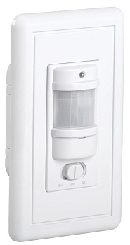 Датчик движения ДД 028 белый, макс. нагрузка 1200Вт, угол обзора 140град., дальность 9м, IP20, IEK