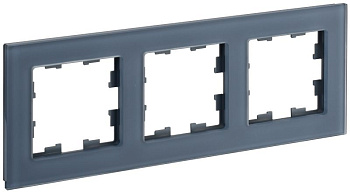 BRITE Рамка 3-мест. РУ-3-2-Бр стекло маренго матовый IEK