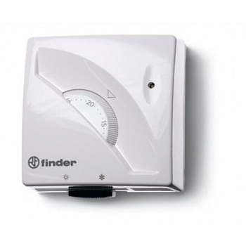 Комнатный термостат; 1СО 16А; монтаж на стену; поворотная ручка; переключатель ЛЕТО/ЗИМА цвет белый Комнатный термостат; 1СО 16А; монтаж на стену; поворотная ручка; переключатель ЛЕТО/ЗИМА цвет белый
