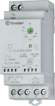 Модульные фото-реле Finder Ширина 35мм, "Нулевой гистерезис", 1 CO 16A питание 230В АC Модульные фото-реле Finder Ширина 35мм, "Нулевой гистерезис", 1 CO 16A питание 230В АC