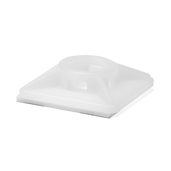 Монтажная база двойная самоклеящаяся 28x28, белая для хомутов шириной до 4,8мм Монтажная база двойная самоклеящаяся 28x28, белая для хомутов шириной до 4,8мм