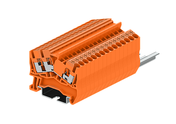TPS2.5-3-OG Клемма TP 1-2 проходная угловая, сеч.2.5мм2, оранж.