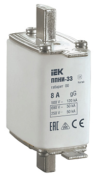 Плавкая вставка предохранителя ППНИ-33, габарит 00, 8А