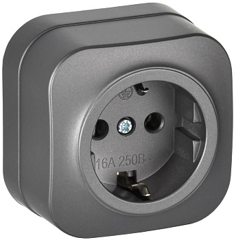 GLORY Роз. с з/к без з/ш о/у 16А РС20-3-ХСм сталь м. IEK