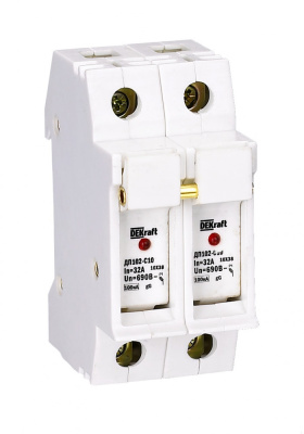 Держатель предохр. C10 со светодиод. индикацией 2P ДП-102