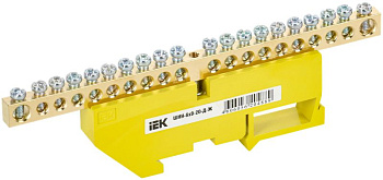 Шина PE "земля" на DIN-изол ШНИ-6х9-20-Д-Ж IEK Шина PE "земля" на DIN-изол ШНИ-6х9-20-Д-Ж IEK