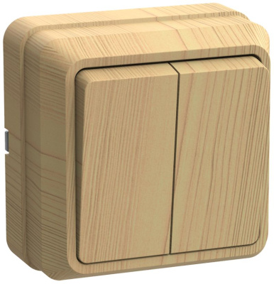 ВС20-2-0-ОС Выключатель 2кл 10А откр.уст. ОКТАВА (сосна)