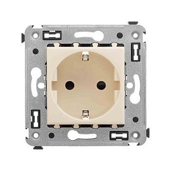 Розетка в стену, 2P+E, с з/ш, "Avanti", "Ванильная дымка" Розетка в стену, 2P+E, с з/ш, "Avanti", "Ванильная дымка"