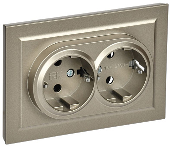 BRITE Роз. 2-я с з/к без з/ш 16А в сб. РС12-3-БрШ шамп. IEK