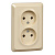 ЭТЮД С/У двойная РОЗЕТКА без заземления без шторок 16А 250B, КРЕМОВЫЙ, Россия